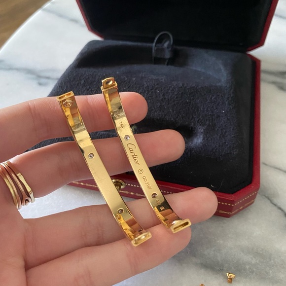 NFS. Cartier Love Bracelet 4 diamonds 16 Gold - Picture 7 of 11